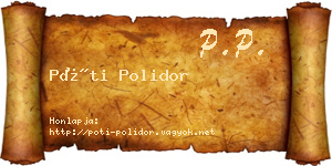 Póti Polidor névjegykártya
